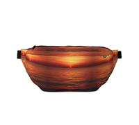 Marsupio grande con scritta "Setting Sun", regalo per godersi sport, festival, allenamento, viaggi, corsa, casual, Nero , Taglia unica