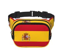 Marsupio grande con stampa della bandiera della Spagna per le donne Carino Cross Body Marsupio alla moda, nero, Taglia unica
