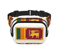 Marsupio grande con stampa della bandiera dello Sri Lanka per le donne Carino Cross Body Marsupio alla moda Marsupio, nero, Taglia unica