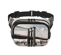 Marsupio grande con stampa di Brooklyn Bridge, da donna, grazioso marsupio alla moda, nero, Taglia unica