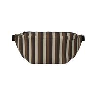 Marsupio grande con stampa di coniglietto e rosetta, borsa a tracolla con tracolla regolabile, per escursionismo, viaggi, fitness e trasporto quotidiano, Righe marroni., One Size, Stampa