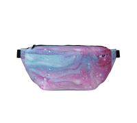 Marsupio grande con stampa di coniglietto e rosetta, borsa a tracolla con tracolla regolabile, per escursionismo, viaggi, fitness e trasporto quotidiano, Colori pastello blu rosa e viola, One Size
