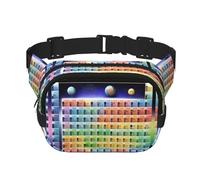 Marsupio grande con stampa periodica di elementi da donna, grazioso marsupio a tracolla alla moda, nero, Taglia unica