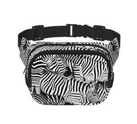 Marsupio grande con stampa zebrata, da donna, carino, a tracolla, alla moda, nero, Taglia unica