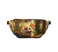 Marsupio grande con topo sorridente, regalo per godersi sport, festival, allenamento, viaggi, corsa, casual, Nero , Taglia unica