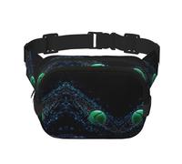 Marsupio grande da donna con stampa di gocce d'acqua e palline da tennis, grazioso marsupio alla moda, nero, Taglia unica