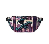 Marsupio grande Dragon in The City, regalo per godersi sport, festival, allenamento, viaggi, corsa, casual, Nero , Taglia unica
