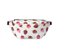 Marsupio grande per donne e uomini, a tracolla, a righe, con stampa di fragole e cioccolato, borse a tracolla da viaggio per donne alla moda, borsa a tracolla per donne e uomini, marsupio da donna con