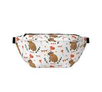 Marsupio grande per donne e uomini a tracolla - Capybaras cuore palloncini borse a tracolla da viaggio per donne alla moda, borsa da cintura per donne uomini a tracolla, marsupio da donna con