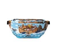 Marsupio grande per donne e uomini, a tracolla, con animali sull'arca di Noè, galleggiante, da viaggio, alla moda, da donna, borsa da cintura per donne e uomini, con tracolla regolabile