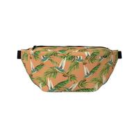 Marsupio grande per donne e uomini, a tracolla, con colibrì e foglia di palma da viaggio, borsa a tracolla da donna, alla moda, borsa da cintura per donne e uomini, borsa a tracolla da donna con