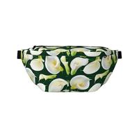 Marsupio grande per donne e uomini, a tracolla, con fiori di calla, fiori di giglio, borse a tracolla da viaggio per donne alla moda, borsa a tracolla per donne e uomini, marsupio da donna con