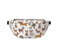 Marsupio grande per donne e uomini, a tracolla, con impronte di cane, borsa a tracolla da viaggio per donne alla moda, borsa da cintura per donne e uomini, borsa a tracolla, marsupio da donna con