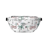 Marsupio grande per donne e uomini, a tracolla, con palme hawaiane, infradito da viaggio, borsa a tracolla da donna, alla moda, borsa a tracolla per donne e uomini, marsupio da donna con cinturino