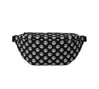 Marsupio grande per donne e uomini, a tracolla, con simbolo della pace, stile boho, nero, borsa a tracolla da viaggio per donne alla moda, borsa a tracolla per donne e uomini, con tracolla regolabile