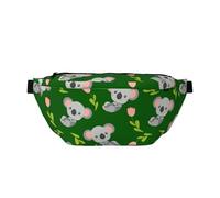 Marsupio grande per donne e uomini, a tracolla, con stampa di tulipani koala, verde, da viaggio, alla moda, da donna, da uomo, con tracolla regolabile