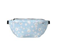 Marsupio grande per donne e uomini, a tracolla, grazioso coniglio, margherita, impronte di coniglio, borse a tracolla da viaggio per donne alla moda, borsa a tracolla per donne e uomini, marsupio da