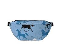 Marsupio grande per donne e uomini, a tracolla, linea minimalista, cavallo nero bianco borse a tracolla da viaggio per donne alla moda, borsa da cintura per donne uomini a tracolla, marsupio da donna