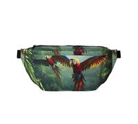 Marsupio grande per donne e uomini a tracolla - Pappagalli volanti nella giungla borse a tracolla da viaggio per donne alla moda, marsupio per donne e uomini borsa a tracolla con tracolla regolabile