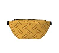 Marsupio grande per donne e uomini, a tracolla, stampa hot dog, giallo, borsa a tracolla da viaggio per donne alla moda, marsupio da donna, borsa a tracolla per donne e uomini, con tracolla regolabile