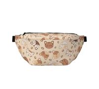 Marsupio grande per donne e uomini, a tracolla, stile Kawaii, con faccia di gatto, borsa a tracolla da viaggio da donna, alla moda, da donna, da uomo, con tracolla regolabile