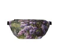 Marsupio grande per donne e uomini a tracolla - Teiera lillà pittura scenica borse a tracolla da viaggio per donne alla moda, marsupio per donne borsa a tracolla per donne uomini a tracolla con