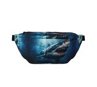 Marsupio grande per donne e uomini, borsa a tracolla 3D realistica con squalo, borsa a tracolla da viaggio per donne alla moda, borsa da cintura per donne e uomini, a tracolla, con tracolla regolabile