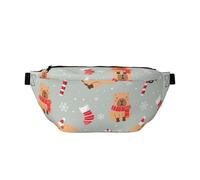 Marsupio grande per donne e uomini, borsa a tracolla Capybaras per il giorno di Natale, da viaggio, alla moda, da donna, da uomo, con tracolla regolabile