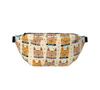 Marsupio grande per donne e uomini, borsa a tracolla classica con gatto sorridente in stile cartone animato, borsa a tracolla da donna alla moda, borsa da cintura per donne e uomini, marsupio da donna