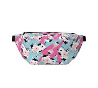 Marsupio grande per donne e uomini, borsa a tracolla classica divertente con mucca che mangia erba, borsa a tracolla per donne alla moda, borsa a tracolla per donne e uomini, marsupio da donna con