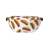 Marsupio grande per donne e uomini, borsa a tracolla da viaggio bianca con stampa hot dog, borsa a tracolla da donna alla moda, borsa a tracolla per donne e uomini, marsupio da donna con cinturino