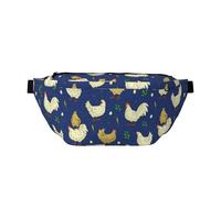 Marsupio grande per donne e uomini, borsa a tracolla da viaggio blu pollo, borsa da viaggio alla moda, borsa da cintura per donne e uomini, borsa a tracolla da donna con cinturino regolabile