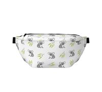 Marsupio grande per donne e uomini, borsa a tracolla da viaggio con foglia verde koala grigio, borsa a tracolla da donna alla moda, borsa da cintura per donne uomini a tracolla, marsupio da donna con