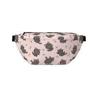 Marsupio grande per donne e uomini, borsa a tracolla da viaggio con gatto sorridente, borsa da viaggio alla moda, borsa da cintura per donne e uomini, borsa a tracolla da donna con cinturino