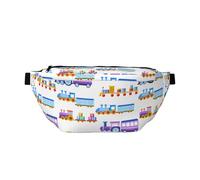 Marsupio grande per donne e uomini, borsa a tracolla da viaggio con motivo treni colorati, alla moda, borsa da cintura per donne e uomini, borsa a tracolla, marsupio da donna con cinturino regolabile