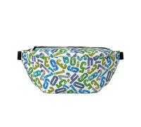 Marsupio grande per donne e uomini, borsa a tracolla da viaggio con numeri matematici blu, borsa a tracolla da donna alla moda, borsa a tracolla per donne e uomini, marsupio da donna con cinturino