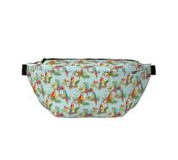 Marsupio grande per donne e uomini, borsa a tracolla da viaggio con pappagallo e foglia di palma, borsa da viaggio alla moda, marsupio da donna, borsa a tracolla per donne e uomini, con tracolla