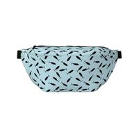 Marsupio grande per donne e uomini, borsa a tracolla da viaggio con pesce di tonno nero, alla moda, marsupio da donna, borsa a tracolla per donne e uomini, con tracolla regolabile