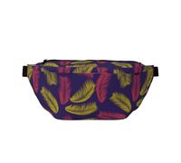 Marsupio grande per donne e uomini, borsa a tracolla da viaggio con piume rosse e gialle alla moda, borsa da cintura per donne e uomini, borsa a tracolla da donna con cinturino regolabile