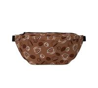 Marsupio grande per donne e uomini, borsa a tracolla da viaggio con stampa chicchi di caffè e tazza, borsa a tracolla da donna alla moda, borsa da cintura per donne e uomini, marsupio da donna con