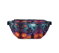 Marsupio grande per donne e uomini, borsa a tracolla da viaggio con zucca, castello di Halloween, strega, borsa a tracolla da donna, alla moda, borsa a tracolla per donne e uomini, con tracolla