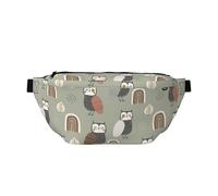 Marsupio grande per donne e uomini, borsa a tracolla da viaggio divertente con gufo scarabocchi da viaggio per donne alla moda, borsa da cintura per donne uomini a tracolla, marsupio da donna con