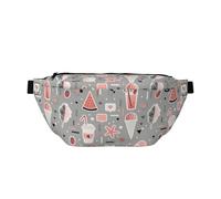 Marsupio grande per donne e uomini, borsa a tracolla da viaggio estiva fragole gelato pttern borse da viaggio per donne alla moda, borsa da cintura per donne uomini a tracolla, marsupio da donna con