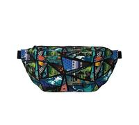 Marsupio grande per donne e uomini, borsa a tracolla da viaggio geometrica astratta con collage grafico da viaggio alla moda, borsa da cintura per donne uomini a tracolla, marsupio da donna con