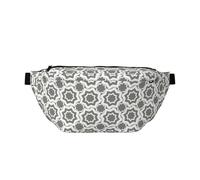 Marsupio grande per donne e uomini, borsa a tracolla da viaggio grigia geometrica con stelle alla moda, borsa a tracolla per donne e uomini, marsupio da donna con cinturino regolabile