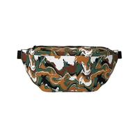 Marsupio grande per donne e uomini, borsa a tracolla da viaggio mimetica arancione verde mimetico da donna alla moda, borsa da cintura per donne uomini a tracolla, marsupio da donna con cinturino