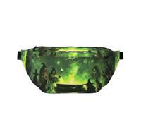 Marsupio grande per donne e uomini, borsa a tracolla da viaggio per Halloween con strega della foresta verde, borsa a tracolla da donna alla moda, borsa a tracolla per donne e uomini, con tracolla