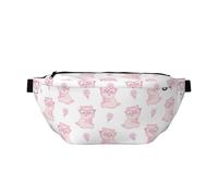 Marsupio grande per donne e uomini, borsa a tracolla da viaggio rosa con maiale carino, borsa a tracolla da donna alla moda, borsa a tracolla per donne e uomini, marsupio da donna con cinturino