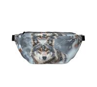 Marsupio grande per donne e uomini, borsa a tracolla Majestic Snowy Wolf da viaggio per donne alla moda, marsupio da donna, borsa a tracolla per donne e uomini, con tracolla regolabile