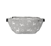 Marsupio grande per donne e uomini, borsa a tracolla semplice da viaggio con cervo nordico, fiocco di neve, borsa a tracolla da donna alla moda, borsa a tracolla per donne e uomini, marsupio da donna